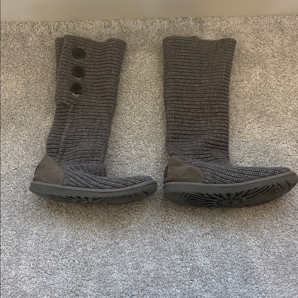 UGG Classic Cardy Sweater Boots in grey- Women’s size 10